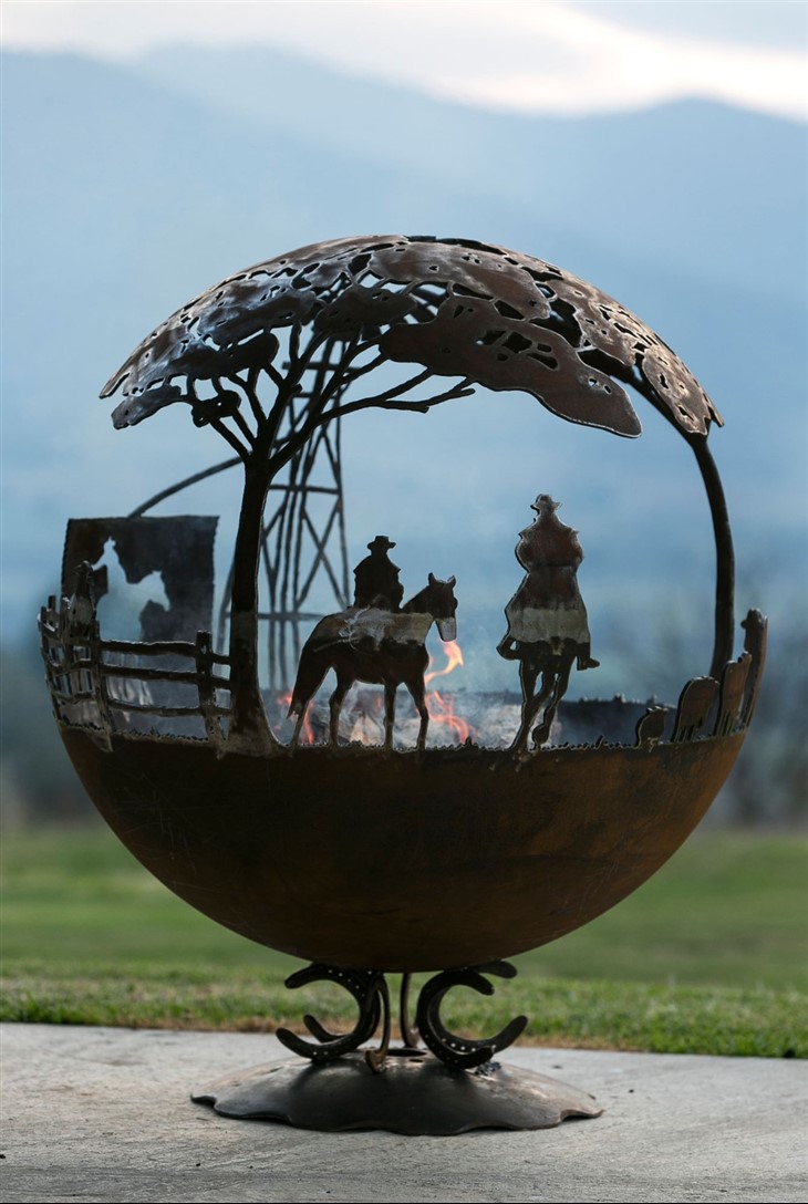 Corten Steel Outdoor Fire Pit Ball