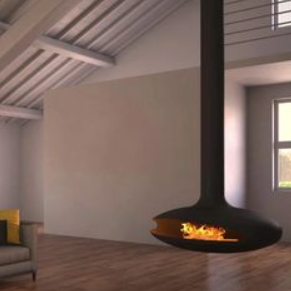 Hanging Suspended Wood Burning Fireplace