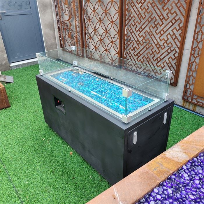 Outdoor Fire Pit Glass Surround