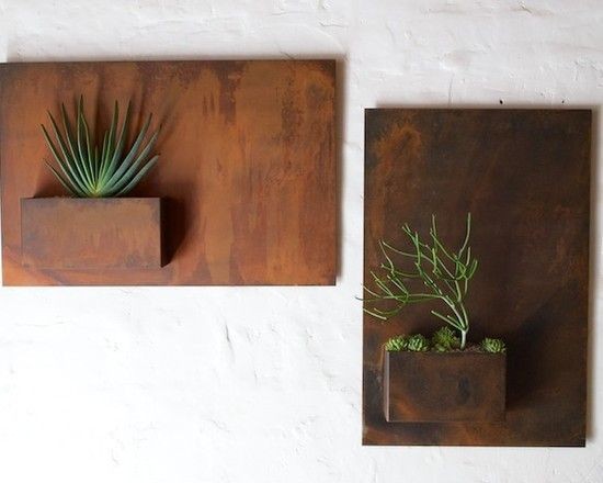 Outdoor Rusty Steel Planter Pot