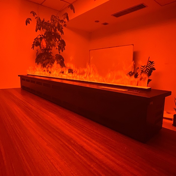 Simulated Flame Recessed Fireplace