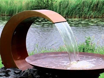 Decorative Sculpture Corten Steel Waterfall