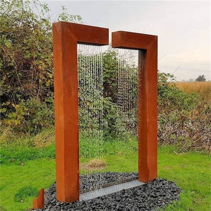 Square Water Table Corten Steel