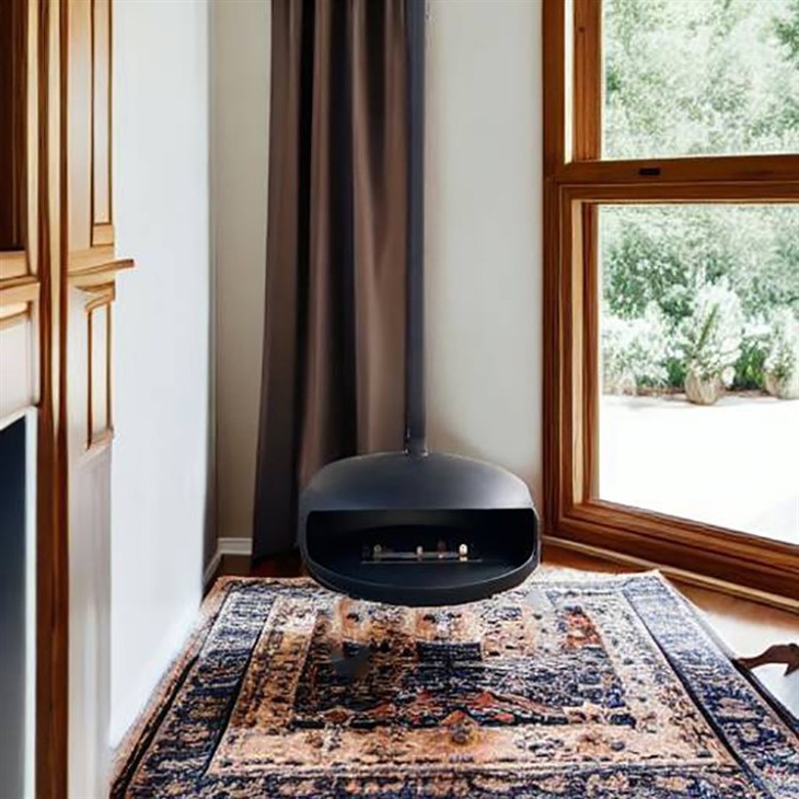 Steel Hanging Fireplace For Heating With Bio Ethanol