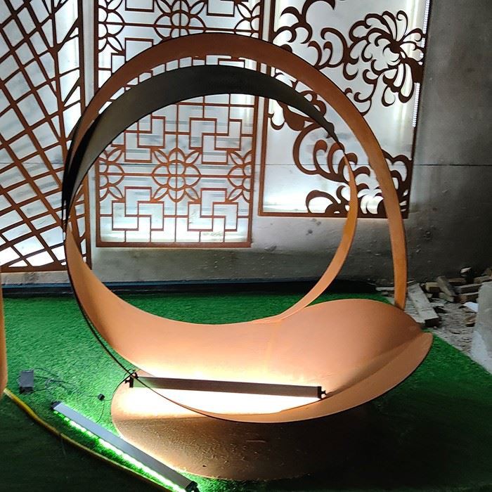 Steel Sculpture With Light