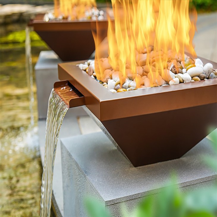 Water Fountain Gas Fire Pit