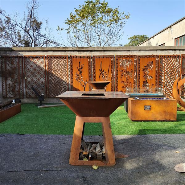 Corten Steel BBQ Fire Pit Stove