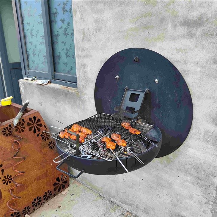 Wall Mounted Steel Bbq